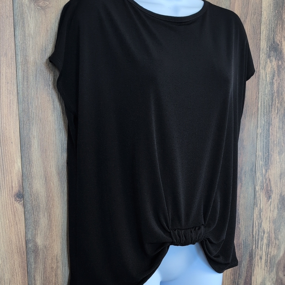 Ady P Black Short Sleeve Women's Blouse M                                   M133